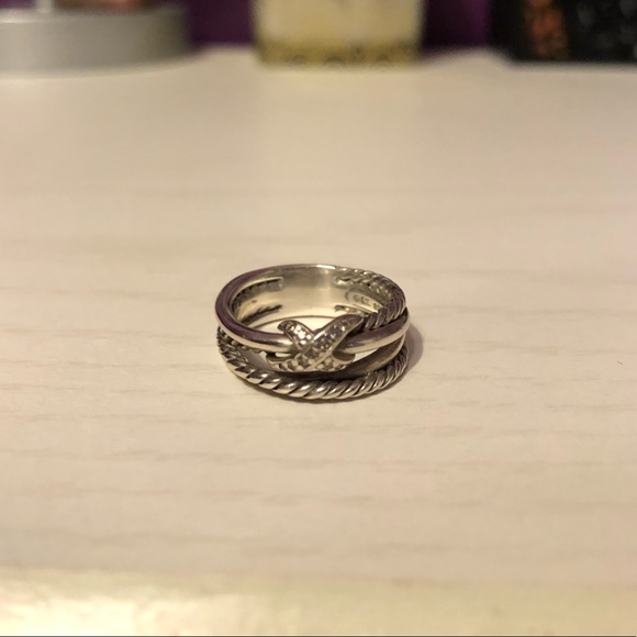 David Yurman X collection ring with diamonds - Picture 6 of 6